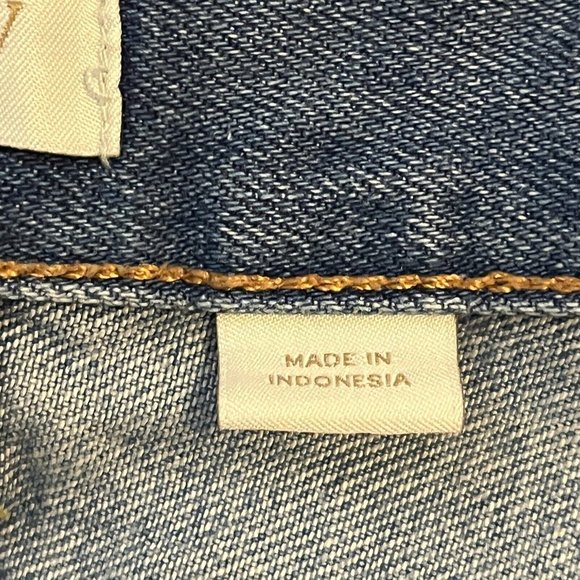 J. Crew Mid Rise Distressed Button Fly Cutoff Denim Shorts Blue C6214 Size 28 - Picture 8 of 10